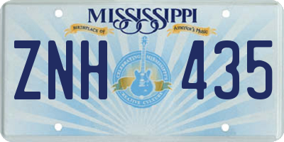 MS license plate ZNH435