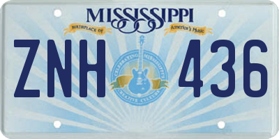 MS license plate ZNH436