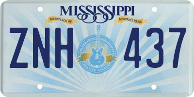 MS license plate ZNH437