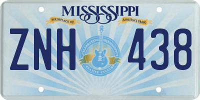 MS license plate ZNH438
