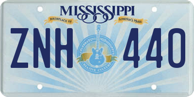 MS license plate ZNH440