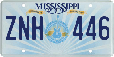 MS license plate ZNH446