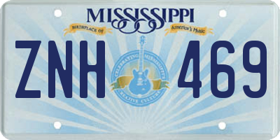 MS license plate ZNH469