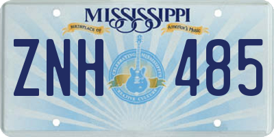 MS license plate ZNH485