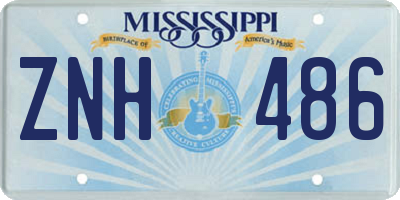 MS license plate ZNH486
