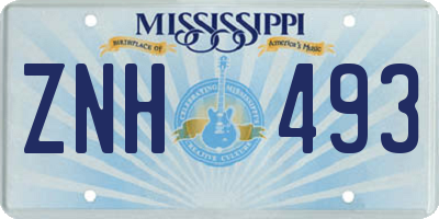 MS license plate ZNH493