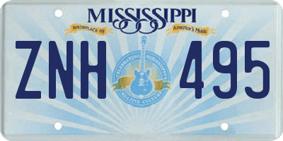 MS license plate ZNH495