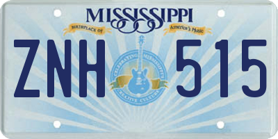 MS license plate ZNH515
