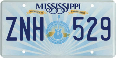 MS license plate ZNH529