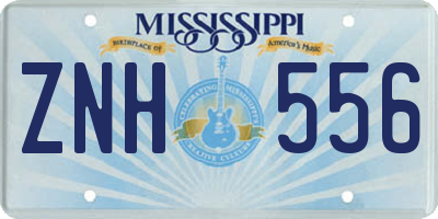 MS license plate ZNH556