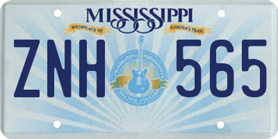 MS license plate ZNH565