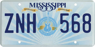 MS license plate ZNH568