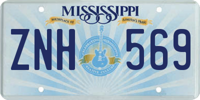 MS license plate ZNH569