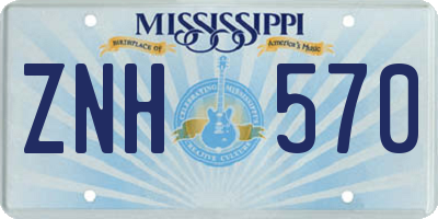 MS license plate ZNH570