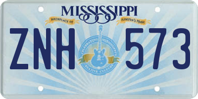 MS license plate ZNH573