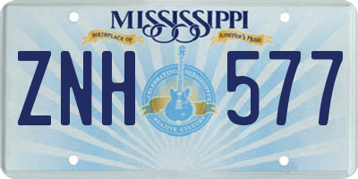 MS license plate ZNH577