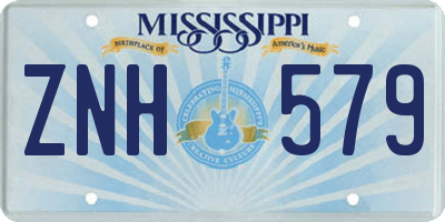 MS license plate ZNH579