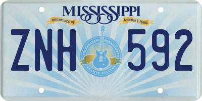 MS license plate ZNH592