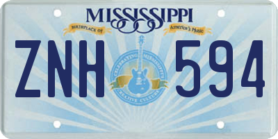 MS license plate ZNH594