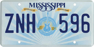 MS license plate ZNH596