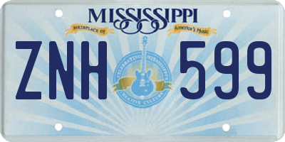 MS license plate ZNH599