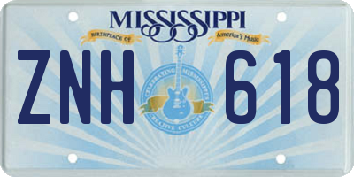 MS license plate ZNH618