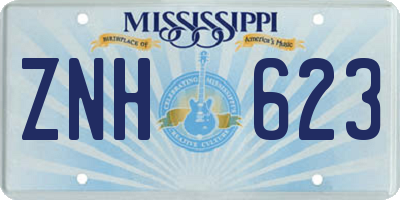 MS license plate ZNH623