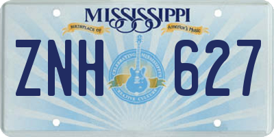 MS license plate ZNH627