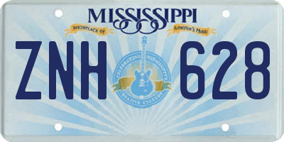 MS license plate ZNH628
