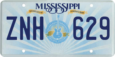 MS license plate ZNH629
