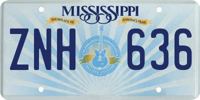 MS license plate ZNH636