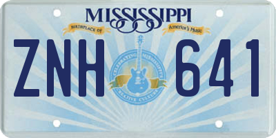 MS license plate ZNH641