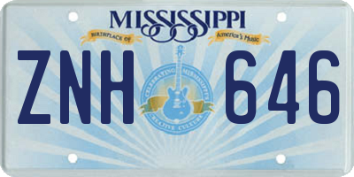 MS license plate ZNH646