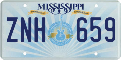 MS license plate ZNH659