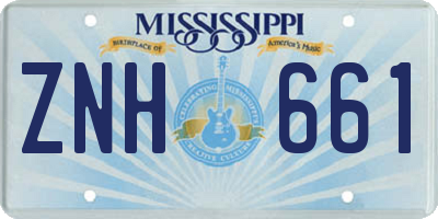 MS license plate ZNH661