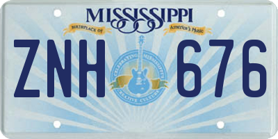 MS license plate ZNH676