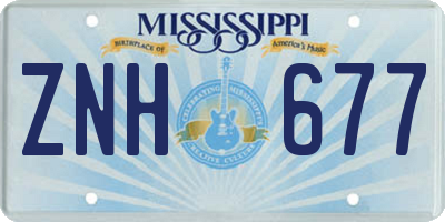 MS license plate ZNH677