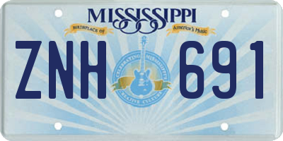 MS license plate ZNH691