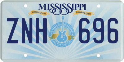 MS license plate ZNH696