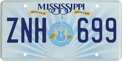 MS license plate ZNH699