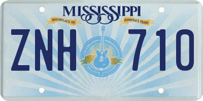 MS license plate ZNH710