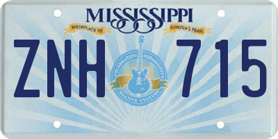 MS license plate ZNH715