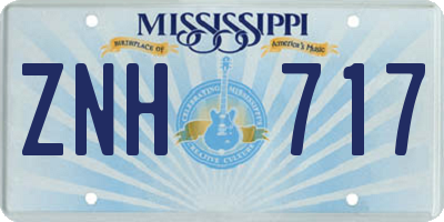MS license plate ZNH717