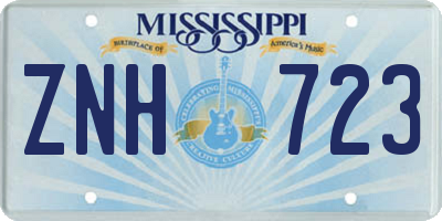MS license plate ZNH723