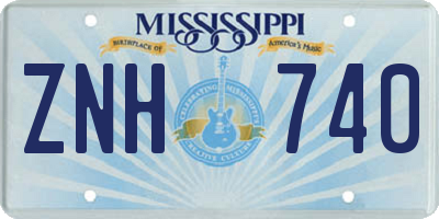 MS license plate ZNH740