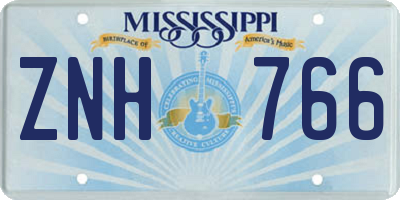 MS license plate ZNH766