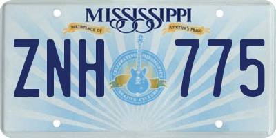 MS license plate ZNH775