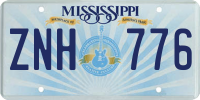 MS license plate ZNH776