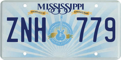 MS license plate ZNH779