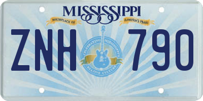MS license plate ZNH790